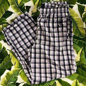 Psycho Bunny Men’s Purple/Navy Blue and White plaid Sleeping Pants